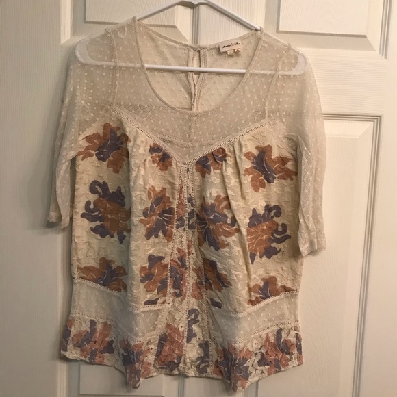 Anthropologie Meadow Rue Embroidered Blouse - Picture 2 of 5